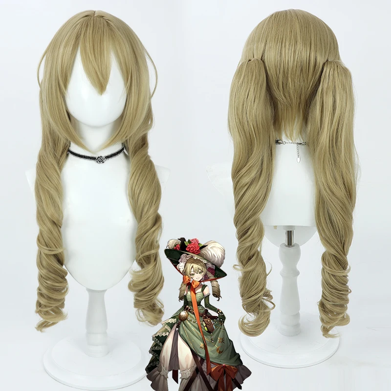 

Game Reverse 1999 Sotheby Cosplay Wig 75cm Long Curly Wigs with 2 Pony Tails Synthetic Heat Resistant Hair Halloween