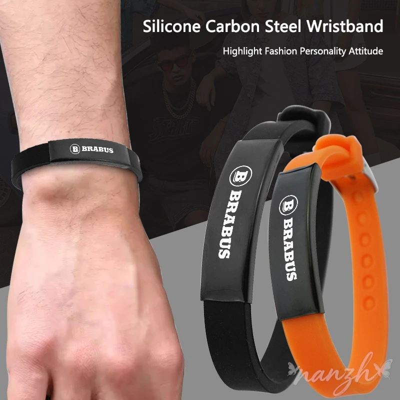 

Car Stickers Fashion Bracelets Bangles New Design Silicone Rubber for Brabus W205 W254 GLC w176 GLK VITO CLA G63 G65 W463 G50