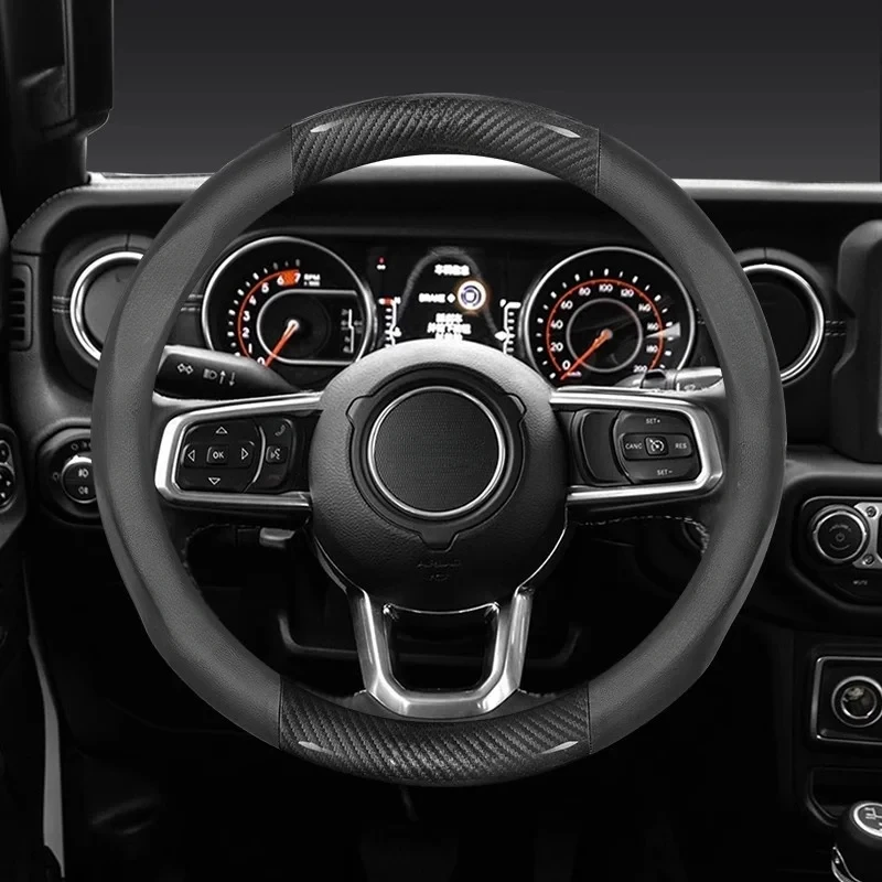 

Автомобильный чехол на руль для Jeep Grand Cherokee XJ SRT Renegade Compass Wrangler JK TJ Patriot Trail Hawk, автоаксессуары