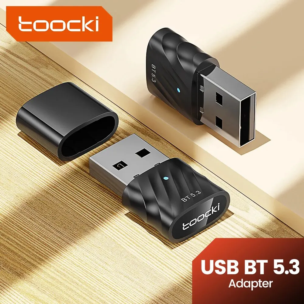 Toocki Bluetooth 5.3 USB Adapter Dongle Adapter For Laptop Speaker Wireless Mouse Keyboard Music Audio Receiver USB Transmitte