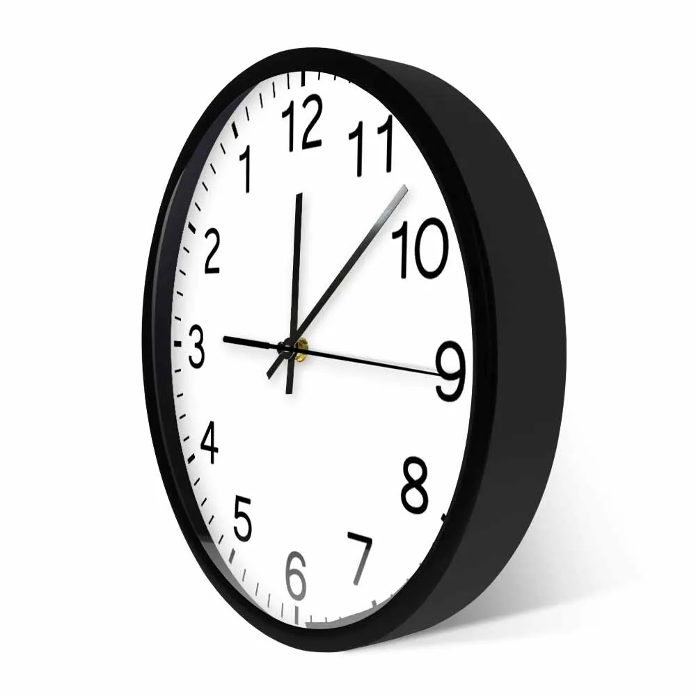 Modern Design Run Backwards Quiet Sweep Metal Frame Wall Clock  Anticlockwise Reverse Anti Timepieces Run Counter Wall Watch