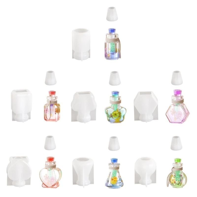 

DIY симпатичная маленькая бутылка для дрифта, ручная работа, звезда, сердце в форме бутылки желаний, брелок, подвеска, орнамент, полимерная форма