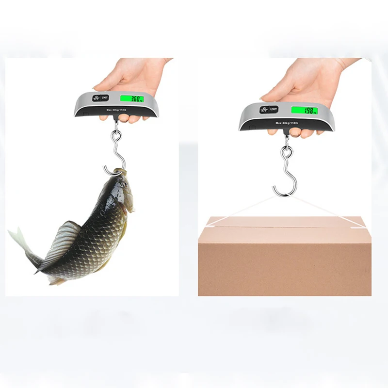 Max 50kgs Hanging Weight Scale with Hook Easy Measuring Weightment Portable Luggage Scales with Digital LCD Electronic for Fish