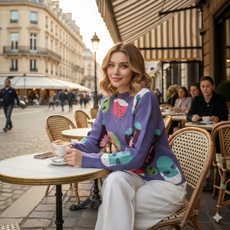 

Плиссированная футболка Miyake, весна-лето 2026, новый дизайн, футболка со складками и длинными рукавами, женские топы с цветным принтом, облегающие крутые топы