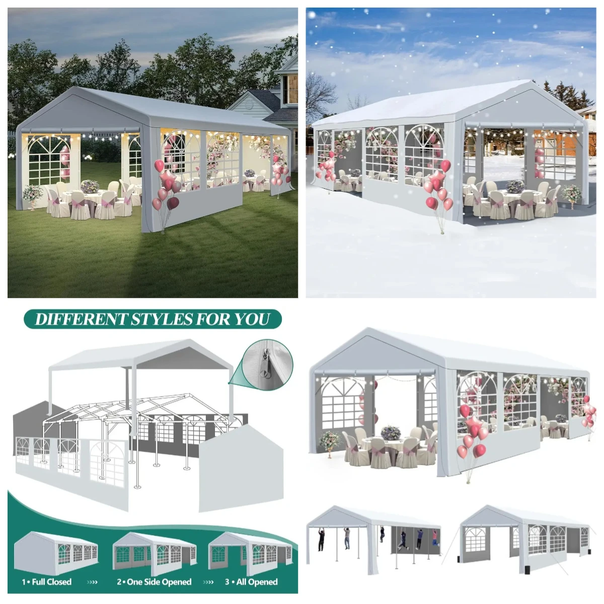 

Heavy-Duty Outdoor Wedding Gazebo with Sandbags for Events, Shelters, Parties, Customized