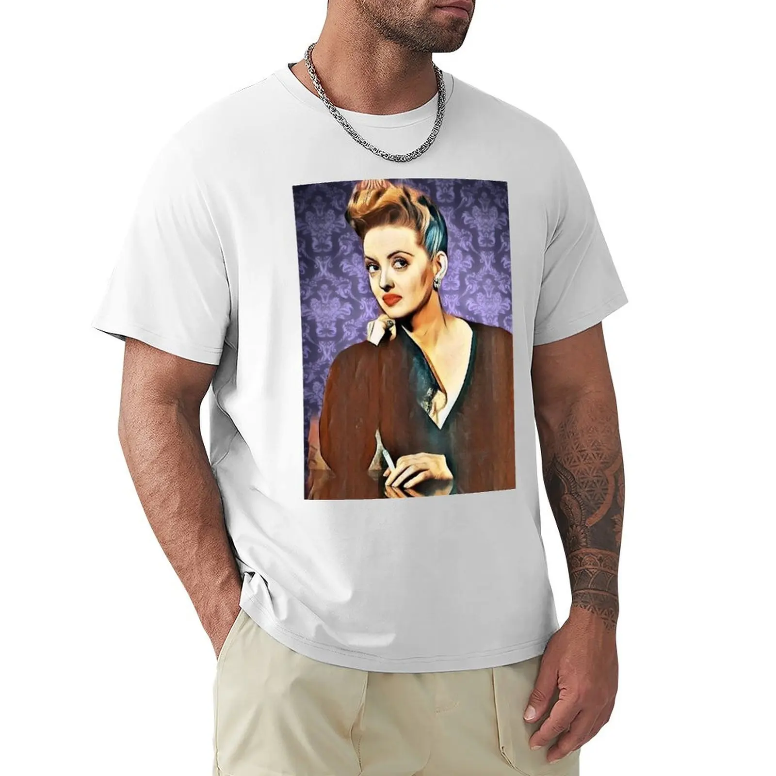 BETTE DAVIS EYES T-shirt oversizeds anime clothes summer top mens plain t shirts