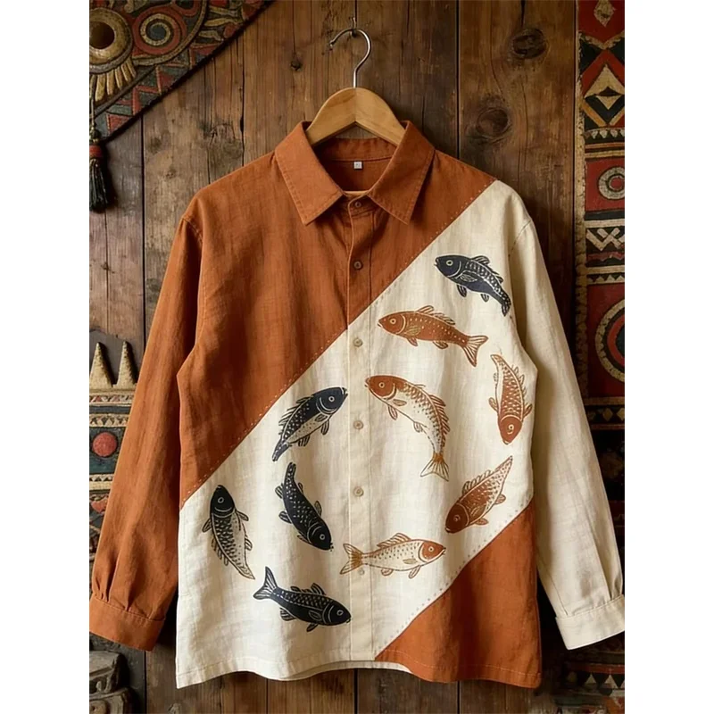 New retro Paisley skeleton 3D printed men's long sleeved shirt with dark style vintage casual shirt clothing