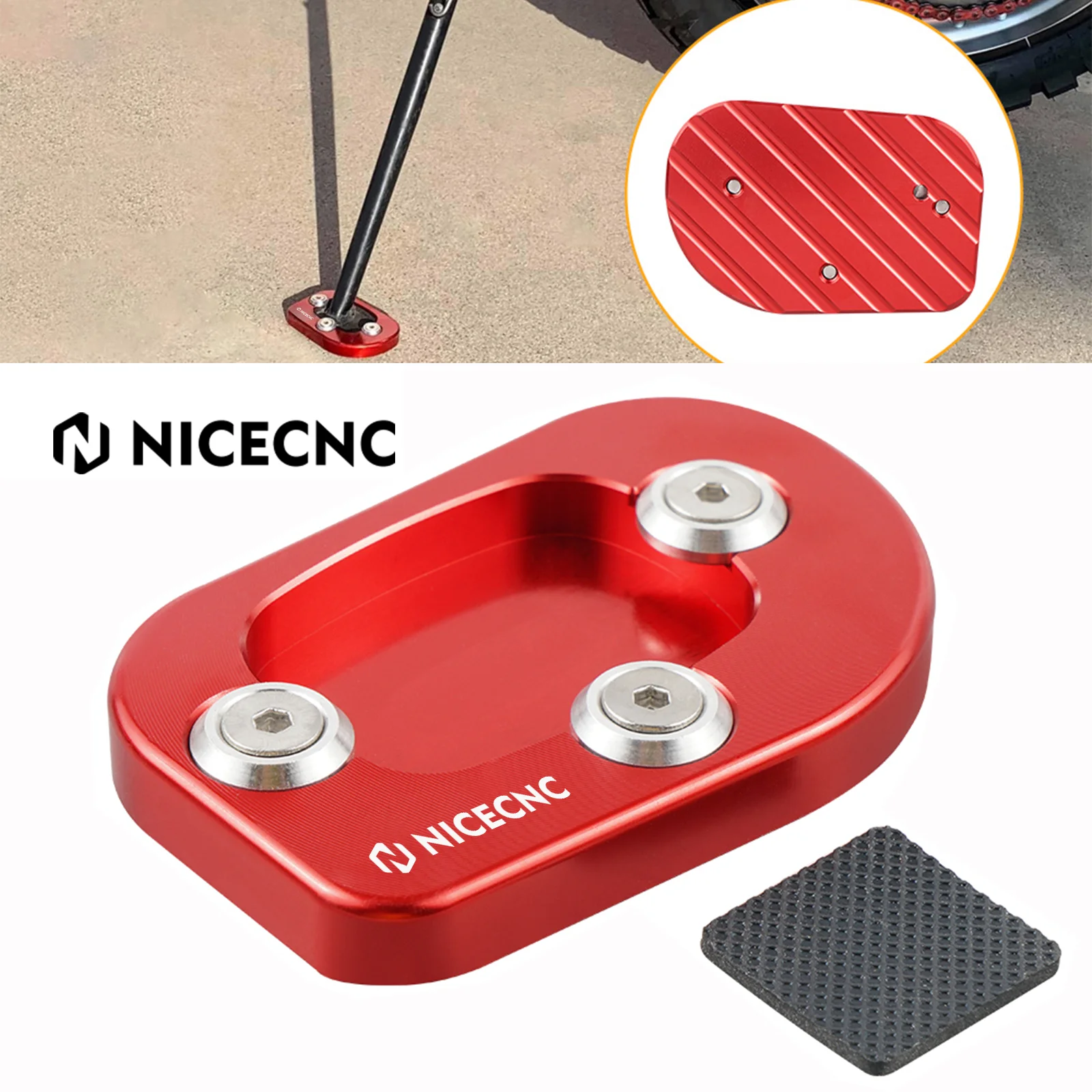 

For Honda XR 650 L 650L XR650L 1993-2024 2023 2022 2021 2020 2019 2018 NICECNC Motorcycle Enlarged Footpad Foot Sidestand Pad