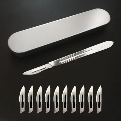 

Stainless steel knife surgery 3 4 handle 11 # 23 blade art knife carving knife mobile phone film repair tool