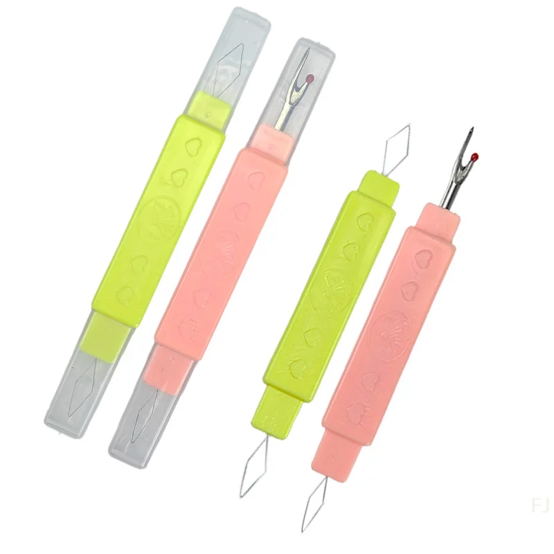 

[YU]2 In 1 Sewing Needle Threader Seam Ripper Dual Purpose Tool Portable Home Thread Cutter Double Head With Protective Cover