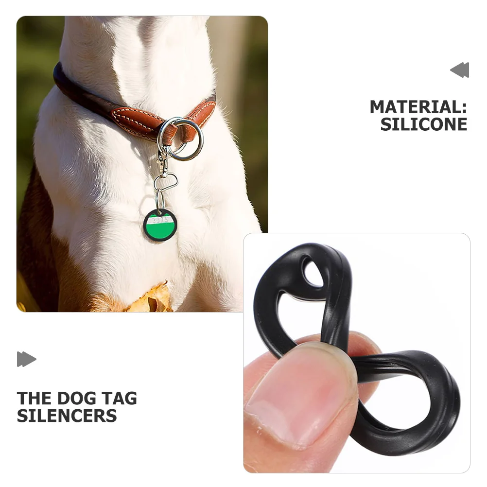 8 Buah Pelindung Tag Anjing dari Karet Silikon Peredam Suara Penutup Kalung Hewan Peliharaan Fleksibel Pelindung Tag Identitas Anjing