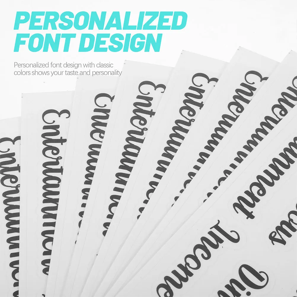 12 مجموعة من ملصقات الملصقات الأبجدية، ملصقات لاصقة من مادة PVC لمخطط الهاتف المحمول، ديكور تصنيف المغلف النقدي #5