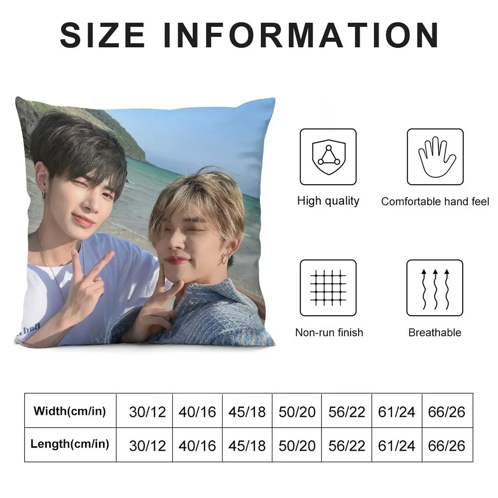 TXT Taehyun & Yeonjun Throw Pillow Rectangular Cushion Cover Bed pillowcases pillow