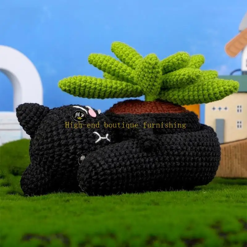 

L9NB DIY Crochet Starter Kits for Beginner, DIY Crochet Potted Plant Kits Including Crochet Hook, Yarn, Needle, Instructions