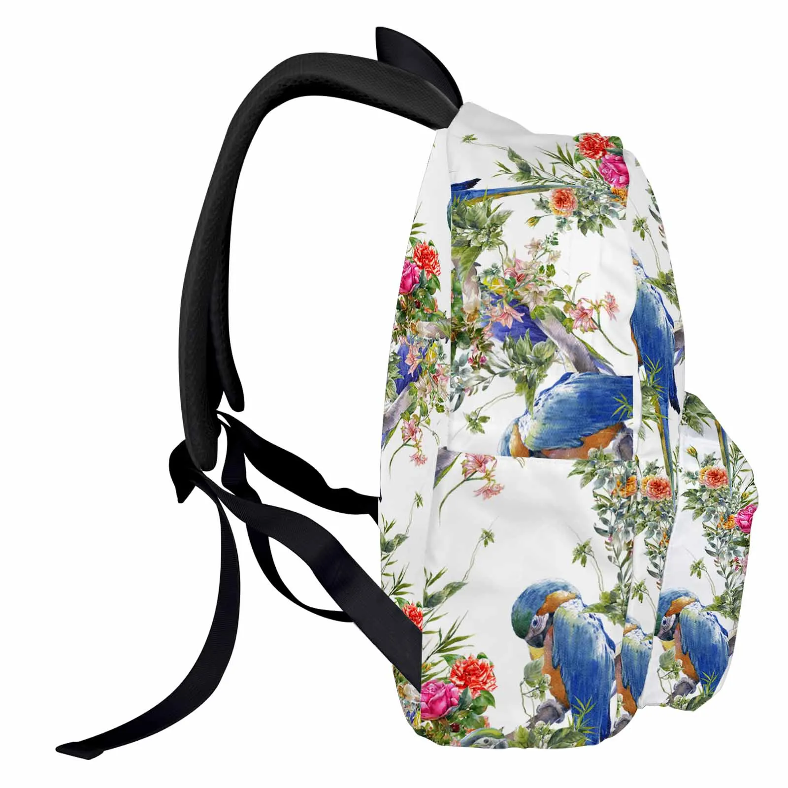 Watercolor Flower Parrot Retro Backpack School Bags for Teenagers Students Laptop Bag Women's Casual Travel Backpack