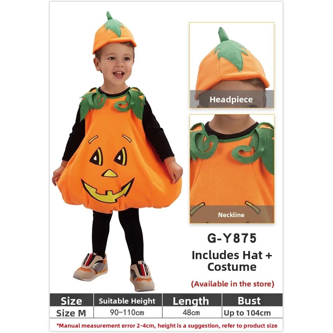 زي اليقطين المخيف باللون البرتقالي للحفلات والهالوين، ملابس أطفال، زي تنكري، ملابس نوم، ملابس صينية تقليدية عصرية وممتعة #1