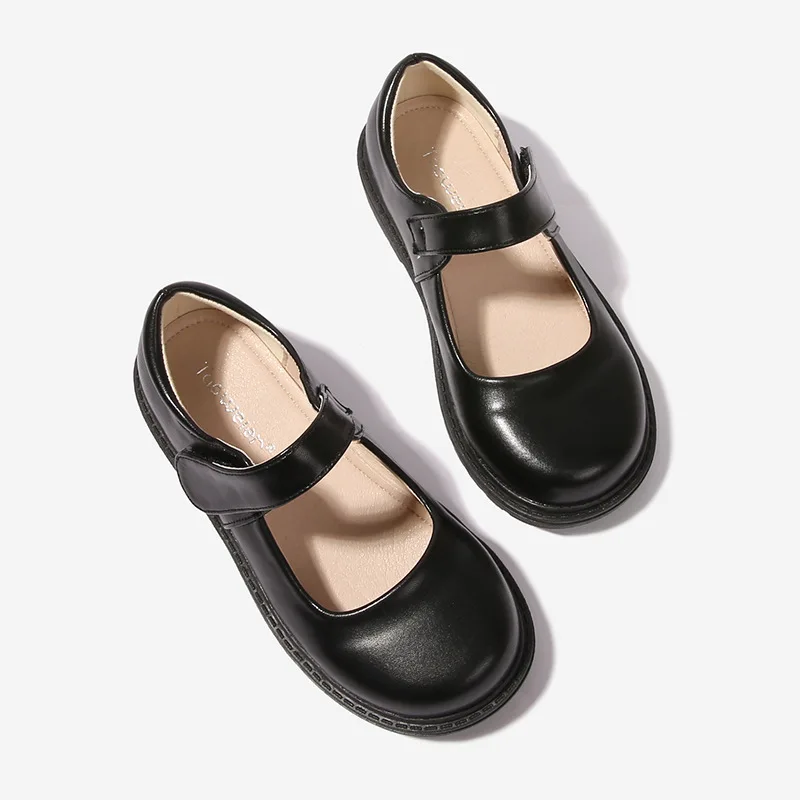 Girls Leather Shoes for Wedding Party Black Kid School Versatile Single Shoes Fashion Causal Children Princess Performance Shoes