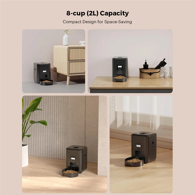 

T19C Automatic Cat Feeder 2L Automatic Pet Feeders For Cats And Dogs Food Dispenser For Dry Food Timed Cat Feeders US Plug-B