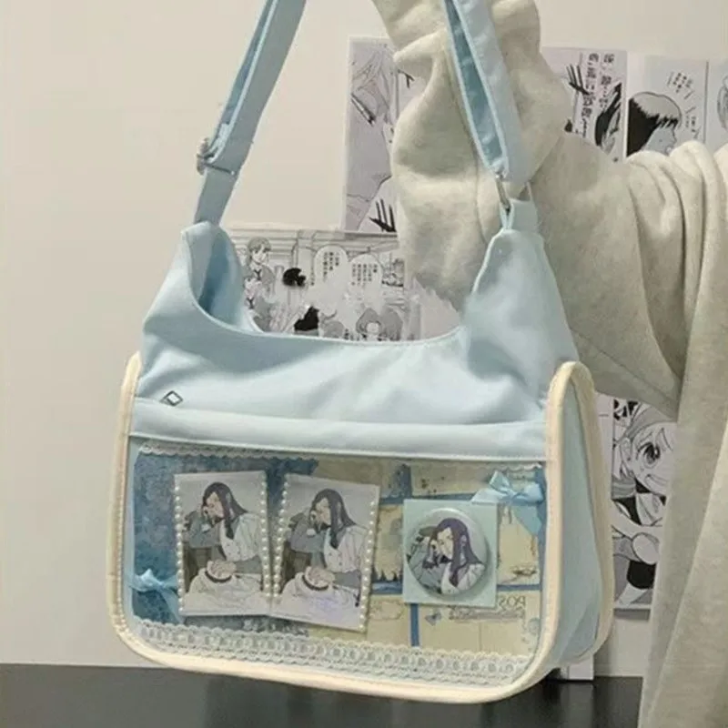 

JIAERDI Japanese Harajuku Tote Bag Women Anime Badge Ita Bag Ladies Daily Casual Versatile Large Capacity Crossbody Bag 2025 New