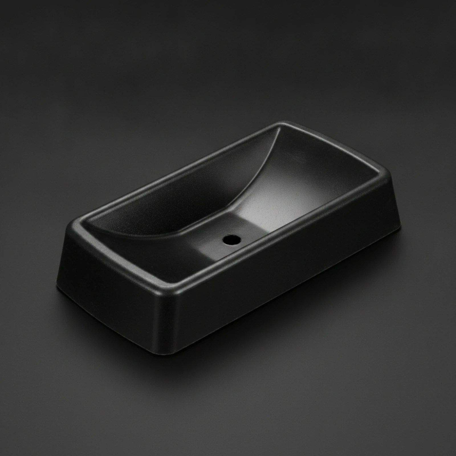 Molded Nitrile Rubber Wheel Chock with Sloped Cradle Recessed Base and Central Hole for Car Trailer RV Stabilizer