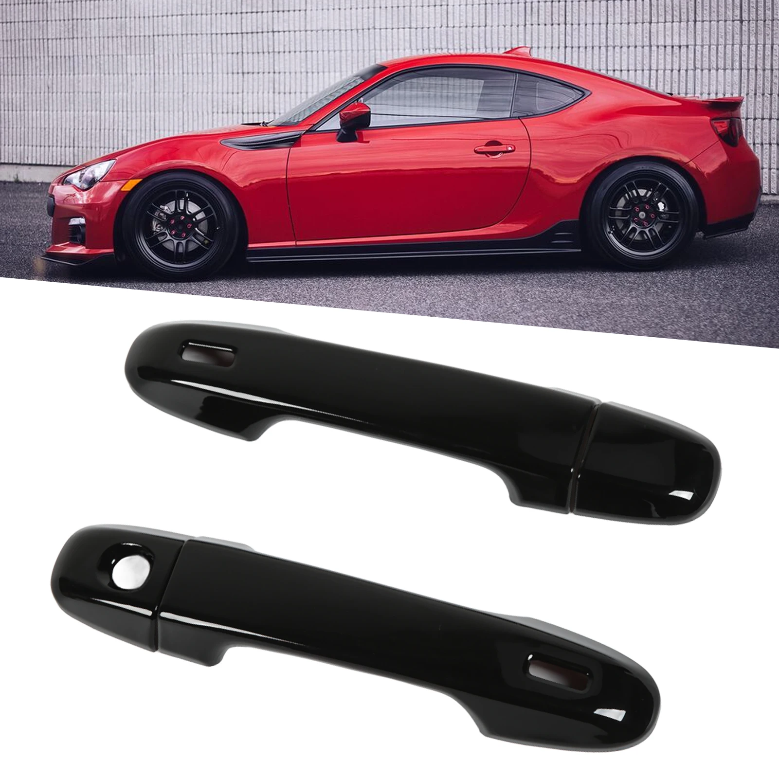 4PCS/Set Exterior Door Handle Covers Lock Caps Stick On Replacement For GR86 2012‑2021 Carbon Fiber Style