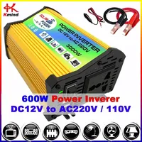 KMIND Power Inverter 12 v to 220 v 110 v Peak 600W Sine Wave Converter Voltage USB Charge Transformer for Car Solar 50Hz 60Hz