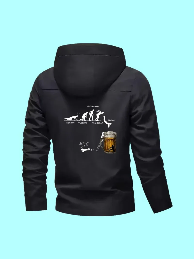 

The Classic Men's Jacket Is New Slim-fit Style, Casual with Sports Prints, Fits Daily Shopping and Travel.