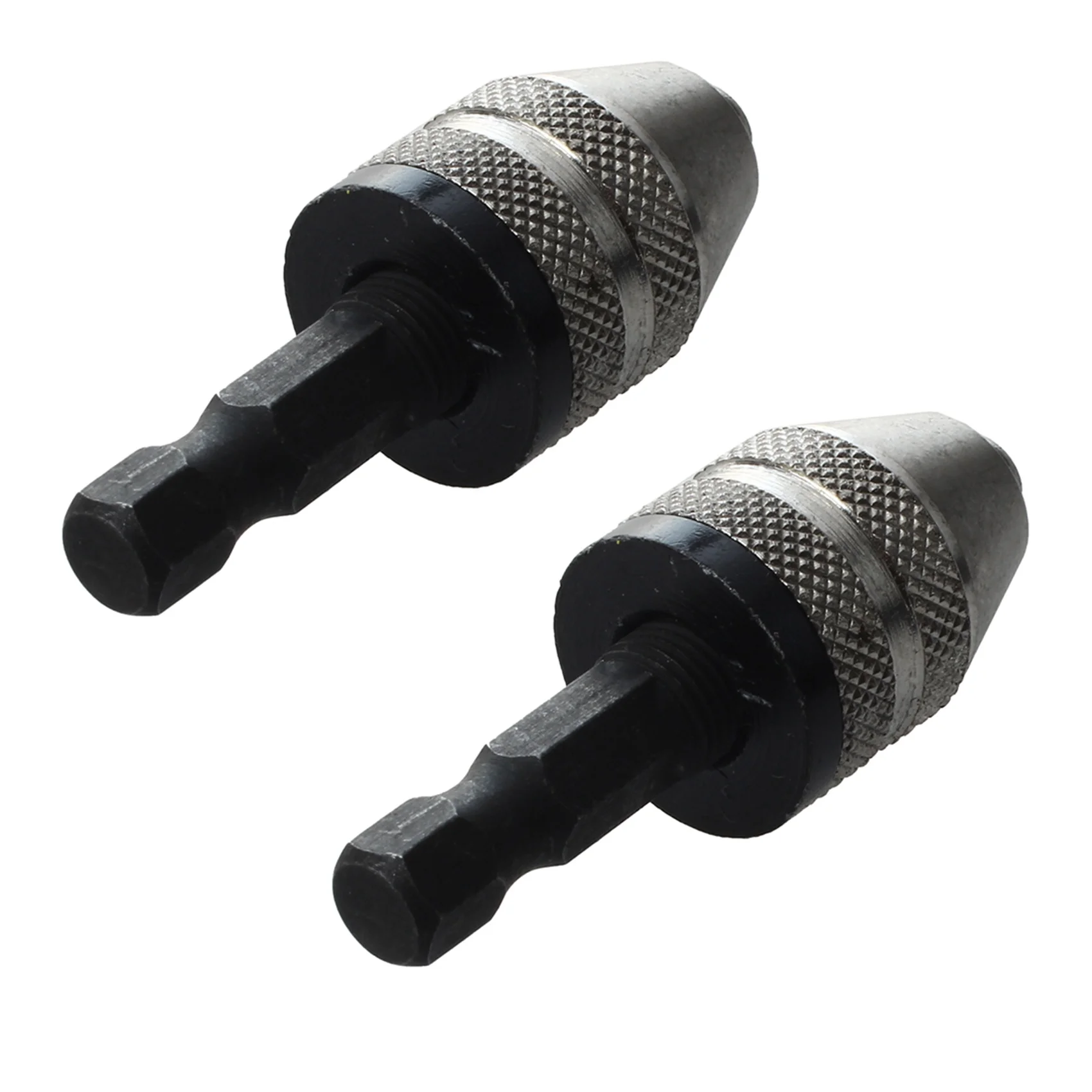 ABRW-2X シルバー + ブラック 6 ミリメートルキーレスドリルビットチャッククイックチェンジアダプタコンバータ六角シャンク