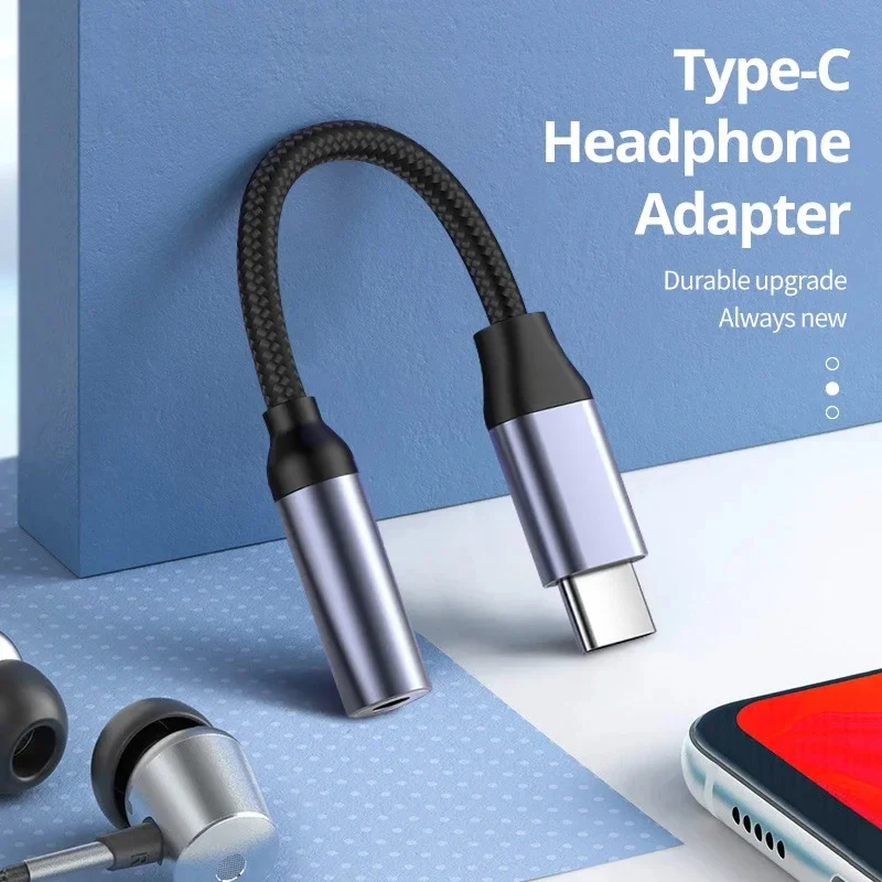 USB Type C To 3.5mm Aux Cable Headphone Adapter For Huawei Honor Oneplus iPhone 15 Series Earphone 3.5 Jack Wire Male To Female