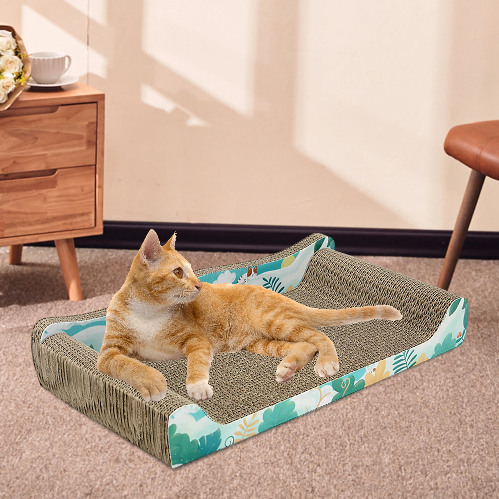 Cat Scratching Pads Cardboard Pet Sleeping Bed Scratcher Sofa Board Mats Bed for Puppy Scratchers Interactive Lounge