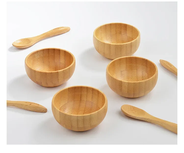 

5/10 компл., 50 г, бамбуковая миска для маски для лица с ложкой, миска для крема для лица, миска для крема для глаз, косметическая деревянная маска, миска для бутылки для слабителей