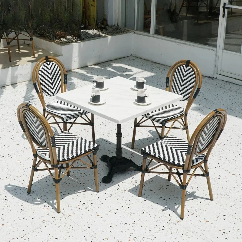 

Outdoor tables and chairs Balcony French casual tables and chairs Outdoor courtyard Civil shrinkage Simple milk tea shop Table