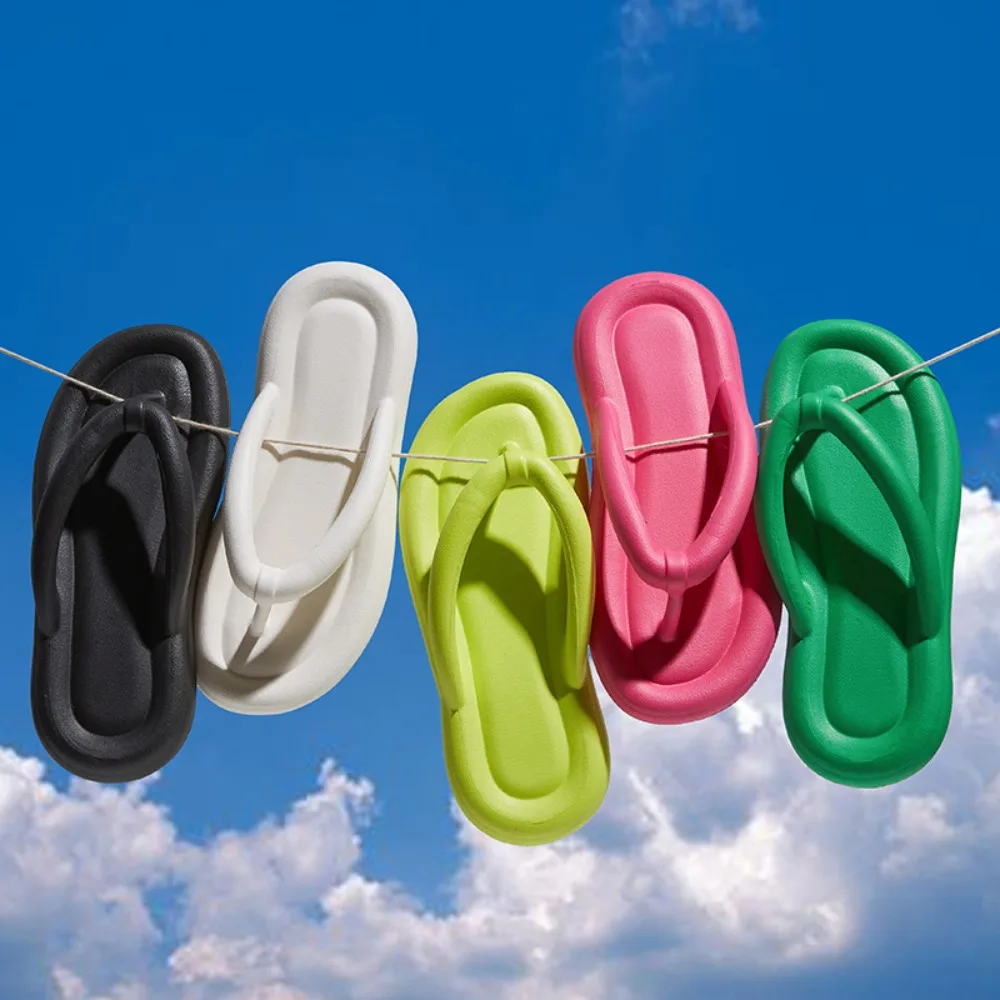 Fashion Candy Colors Woman Flip-flops Soft Sole EVA Beach Shoes Non Slip Bathroom Slippers For Couples and Women