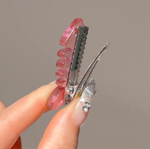 2PCS المياه الماس نجمة الأسماك العظام مشبك شعر فتاة قوية بطة الفم كليب لطيف مشبك شعر أغطية الرأس