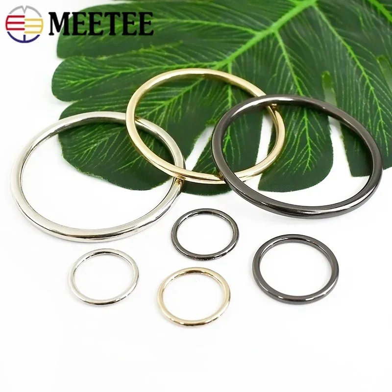 10/20Pcs 15-70mm O Rings Metal Buckles for Bag Belt Buckle Strap Circle Hook Side Hanger Ring Clasp DIY Leather Accessories