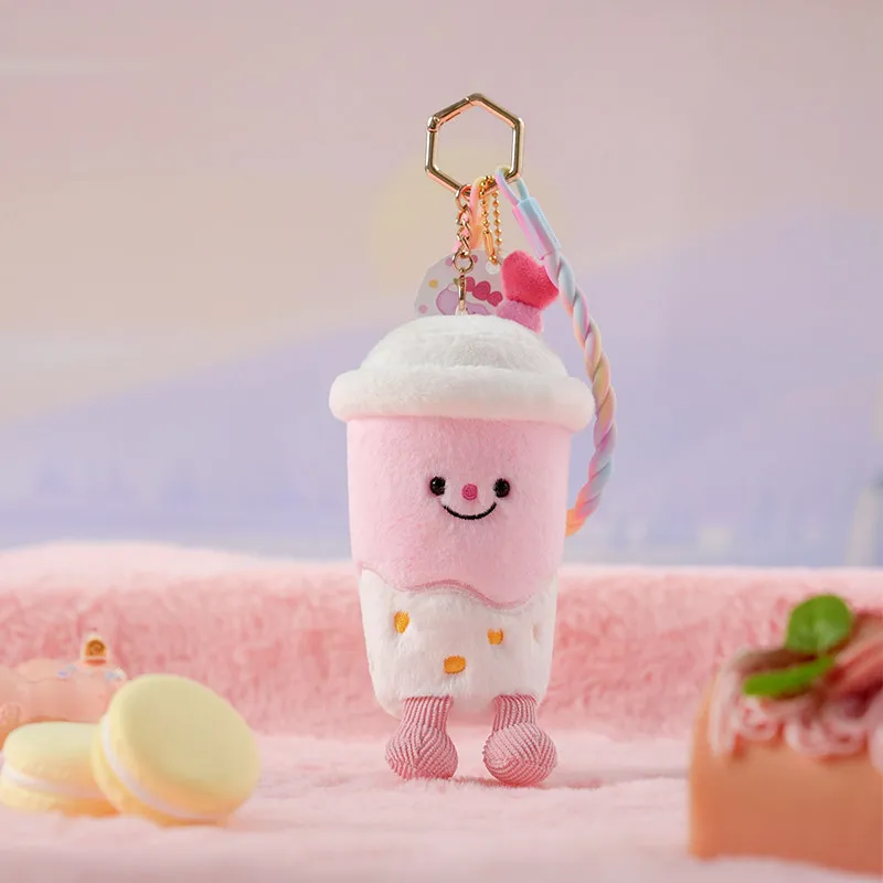 Potdemiel – porte-clés en peluche véritable, série de tasses de thé au lait à bulles, jouet en peluche mignon, breloque pour sac à dos, cadeau pour filles et garçons