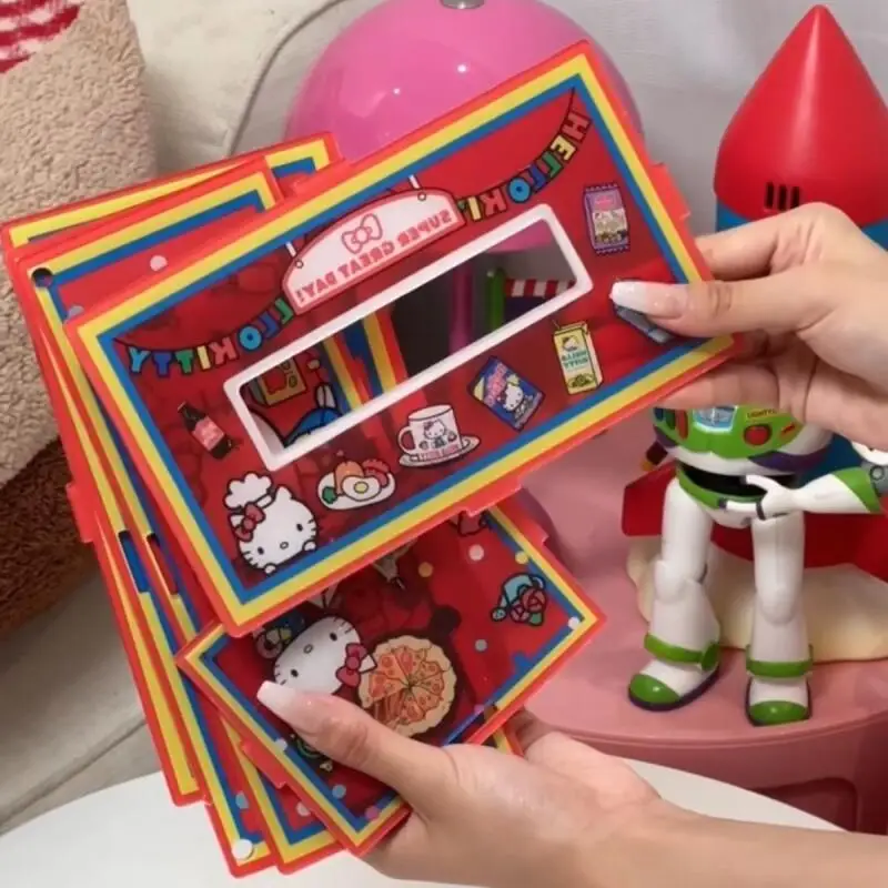 سانريوس مرحبا كيتي لتقوم بها بنفسك علبة من الورق المقوى Ins نمط جديد محبوك الأنسجة صندوق لطيف تخزين سطح المكتب رائجة البيع غرفة الديكور Kawaii #2