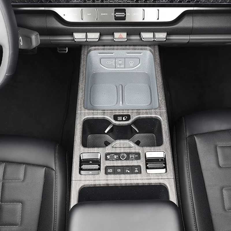 

For 2025 Kia Tasman center console carbon fiber wood grain interior modification decoration modification accessories auto parts