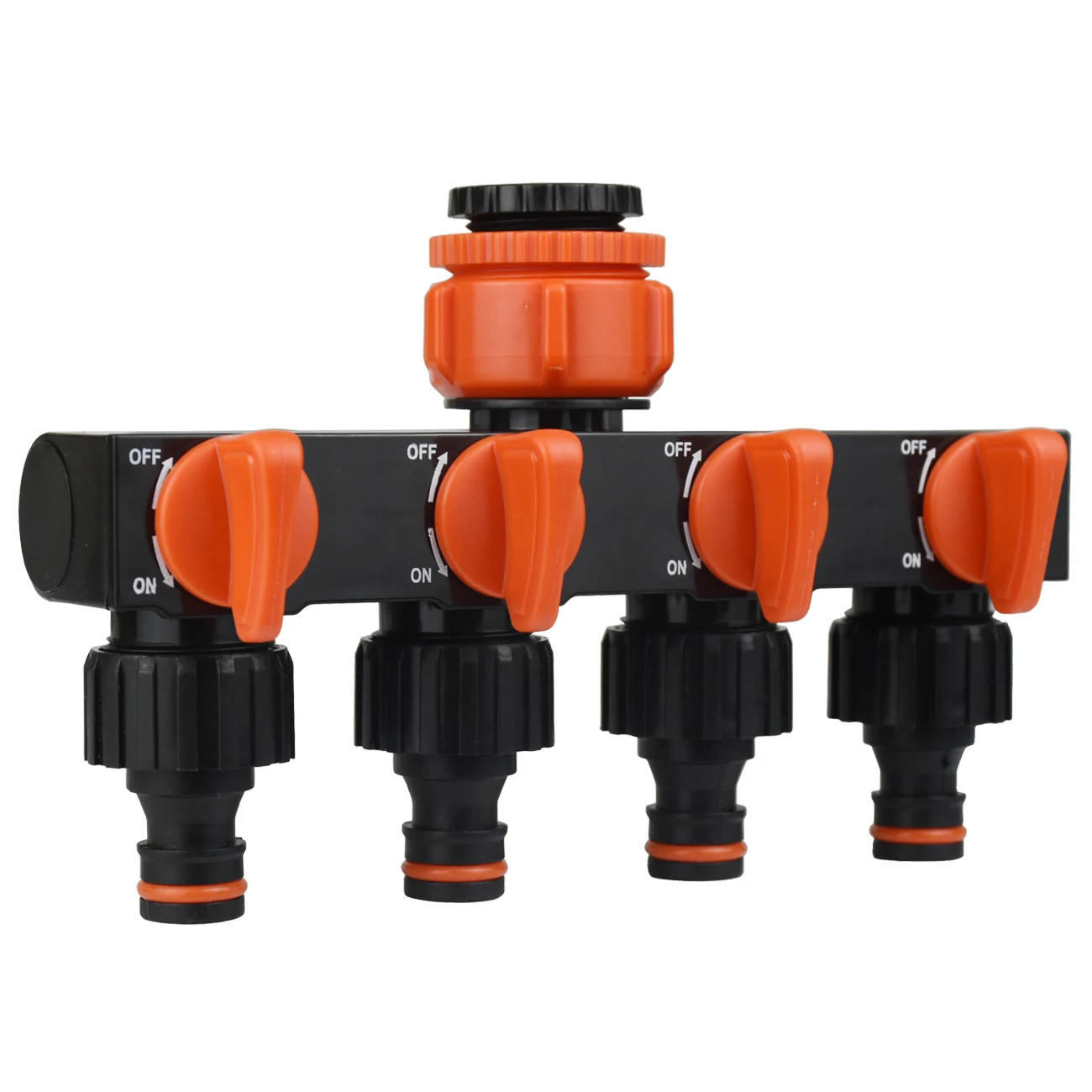 

4-Way Water Splitters 1" to 3/4" to 1/2" Thread European Standard Thread Garden Irrigation Watering Connector Fittings Valve