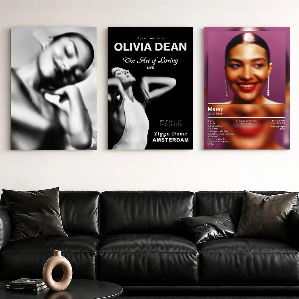 Singer Album O-Olivia D-Dean Framed Wall Painting Ready to Hang Canvas Poster for Bedroom Living Room Hallway Home Decor Gift