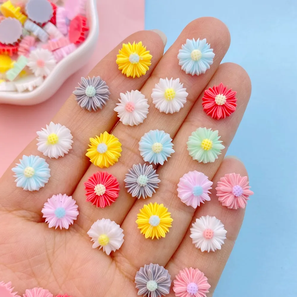 100PCS 3D Mixed Color Mini Chrysanthemum Nail Art Decoration Design Supplies Material Manicure Decor Tool