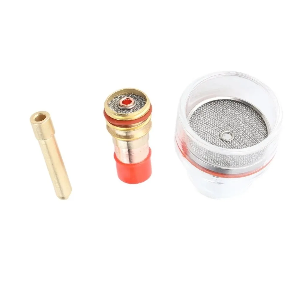 Filter Mesh TIG Welding Torch Kit Transparent Porcelain Nozzle Gasket Kit Gas Lens Diffuser Kit Gas Lens Diffuser Collet Body