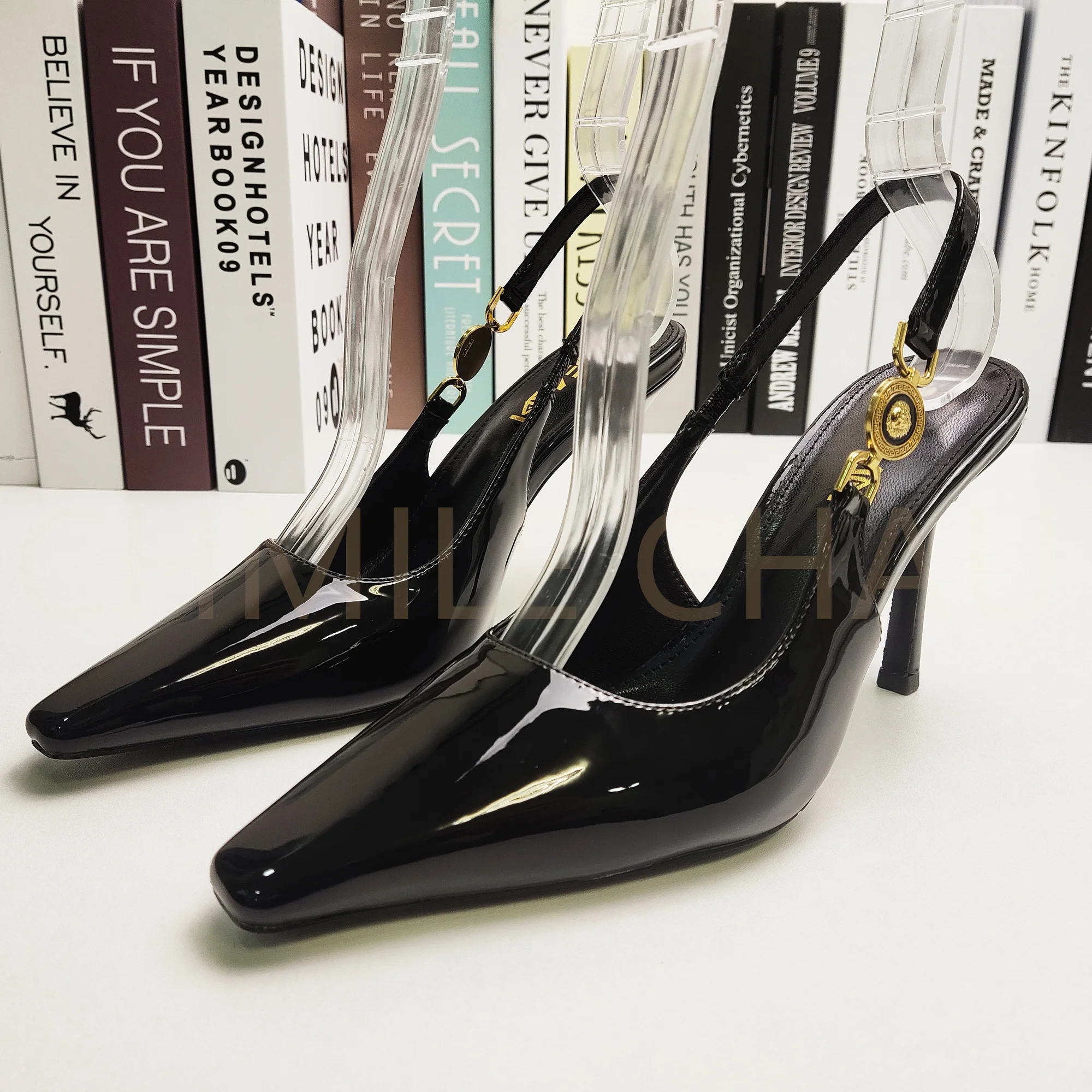 

【Measure your feet length before order】Sandals Woman Summer Pointed Toe Buckles High Heels Sexy Stiletto Designer Shoe 12-CHC-33