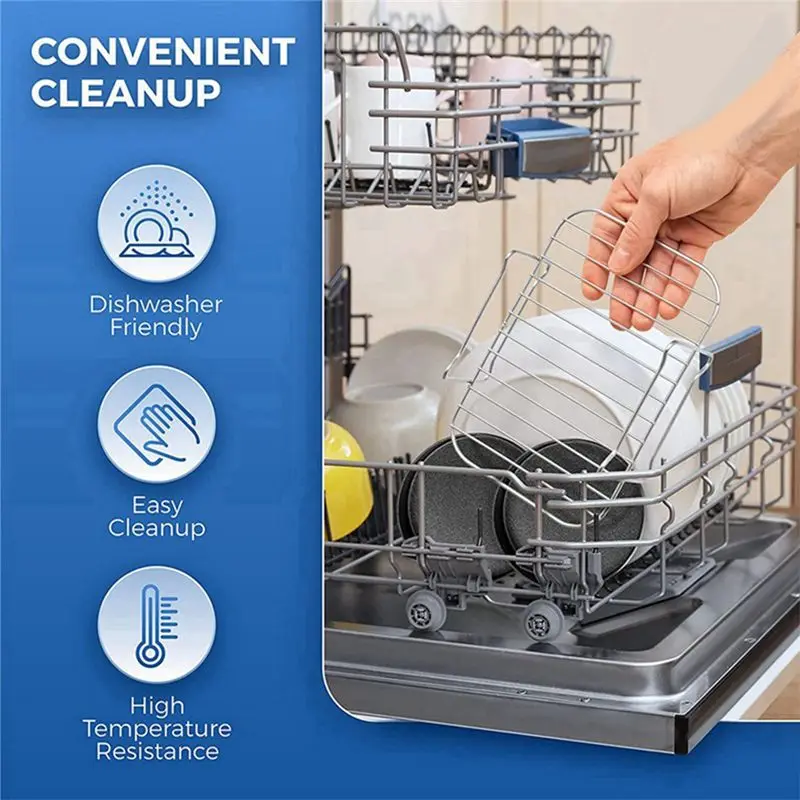 [B25B!】 Air Fryer Rack For Dual Basket,Air Fryer Accessory Multi-Layer Rack,For Ninja Foodi DZ201 DZ40 Double Basket Air Fryer