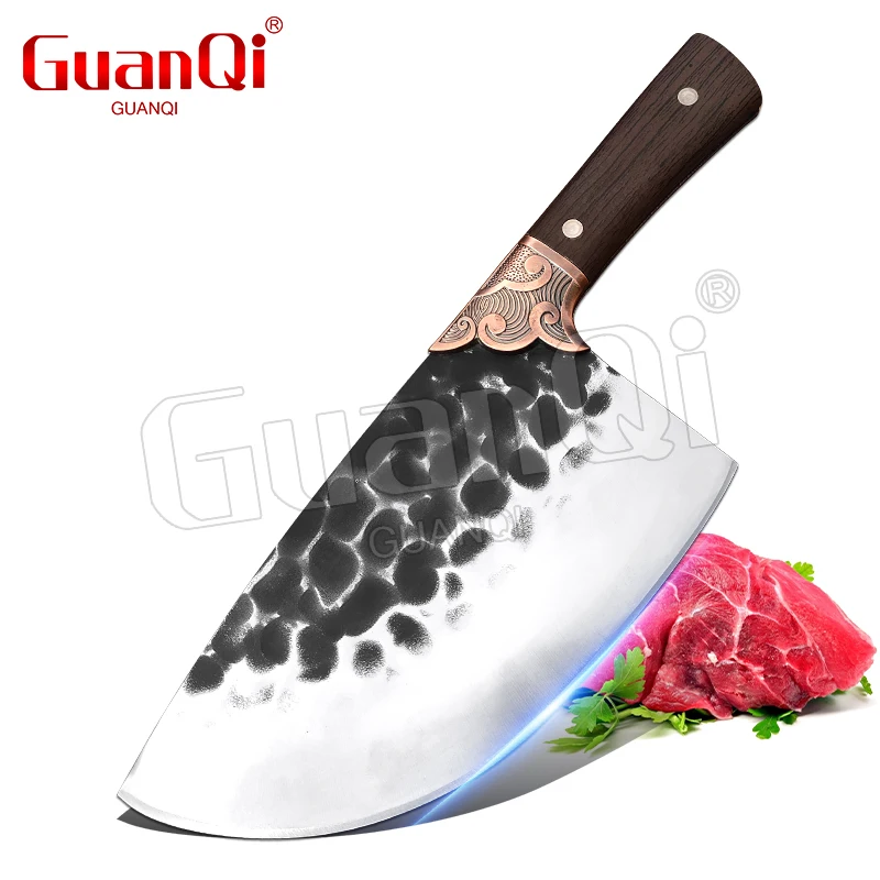 Forged Steel Kitchen Knife Butcher Meat Cleaver Super Pole Sharp Knives Kill Pig Cut Vegetables Chopped Ribs Plastic Handle