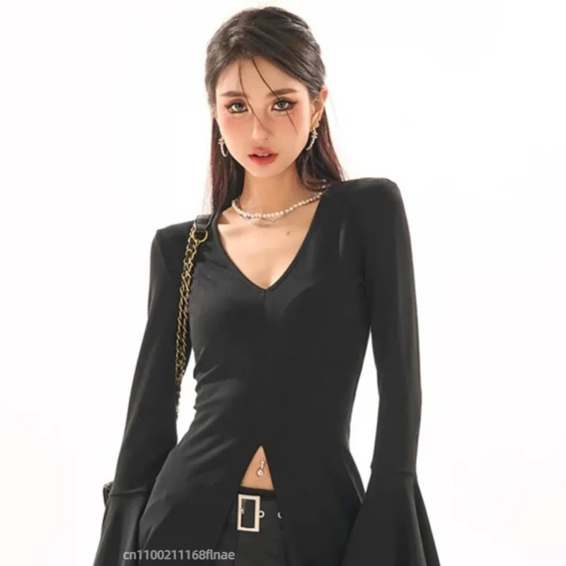 2025 신상 모던댄스 의상 슬리밍, 스윗하고 쿨한 반팔 티셔츠 루즈핏 여성 가을 학생 캐주얼 트렌드 탑