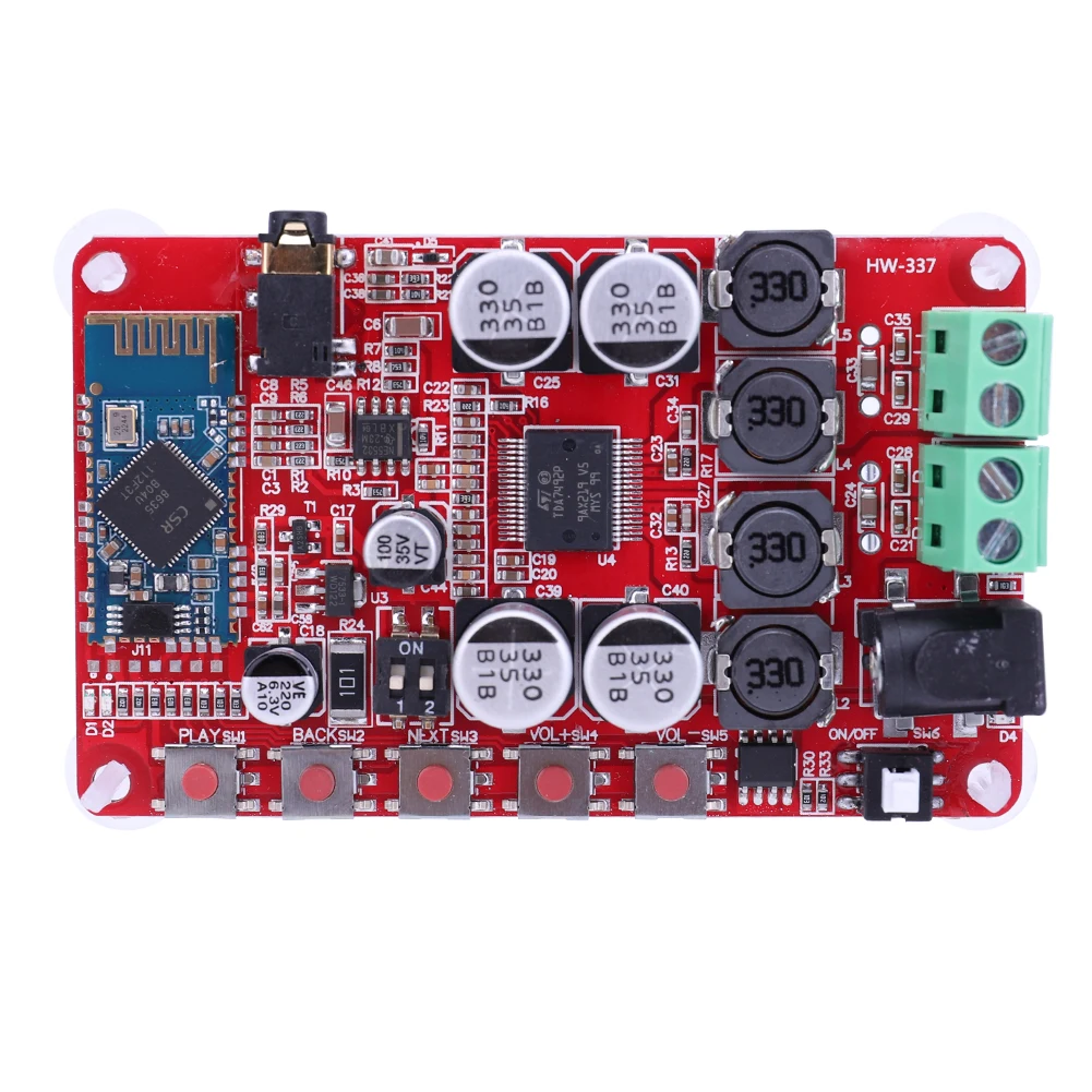 Плата усилителя TDA7492P, 8-25 В постоянного тока, совместимая с Bluetooth, беспроводной аудиоприемник CSR4.0 с выходом 3,5 мм, 50 Вт + 50 Вт, для динамиков «сделай сам»