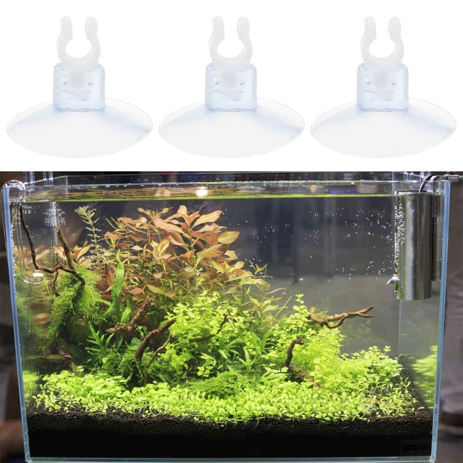 

10pcs Airline Tube Holder Suction Cups for Fish Tank Aquarium Material Easy Install Pet Supplies Air Pump Attachments