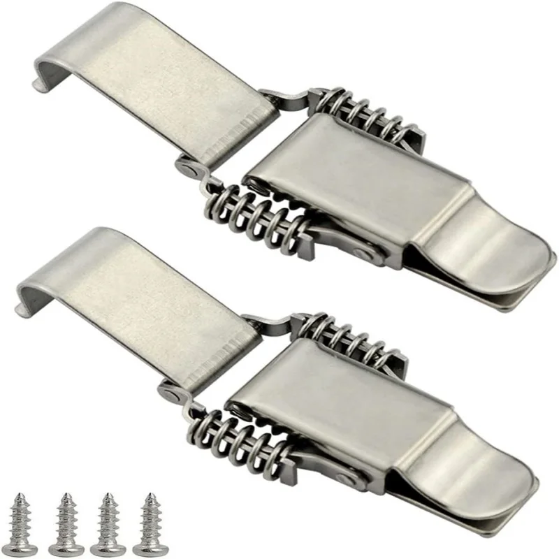 ISURE MARINE Stainless Steel All In One Double Spring Locking Latch Buckle With Screw  Furniture Hardware Accessories