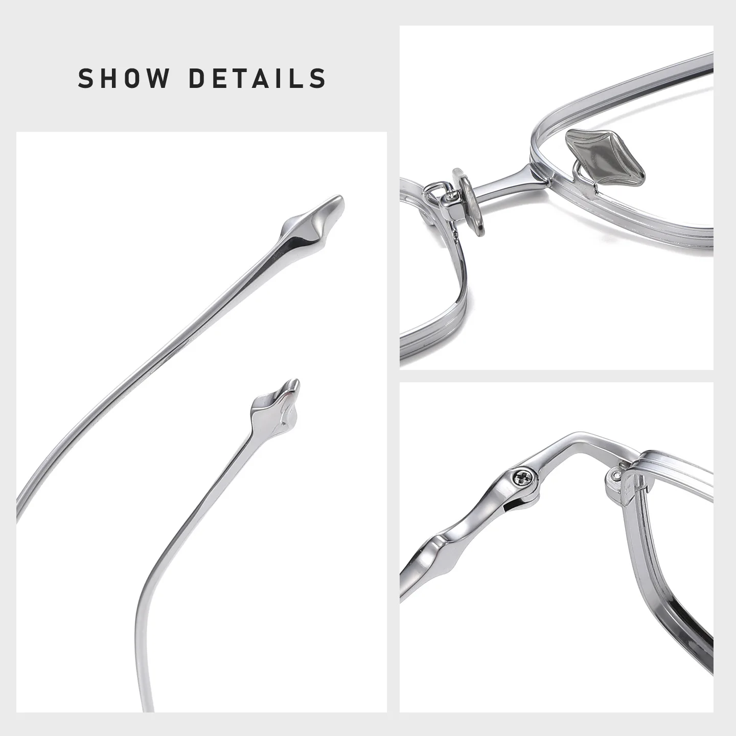 MOMOJA نظارات مربعة للرجال خفيفة للغاية من التيتانيوم النقي إطار أعمال عصري موضة كورية نظارات طبية بصرية A-707 #5